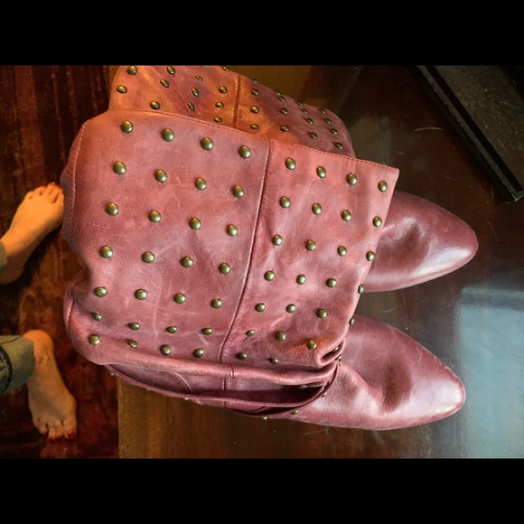 Pour La victoire dusty rose studded leather boots - Picture 6 of 12